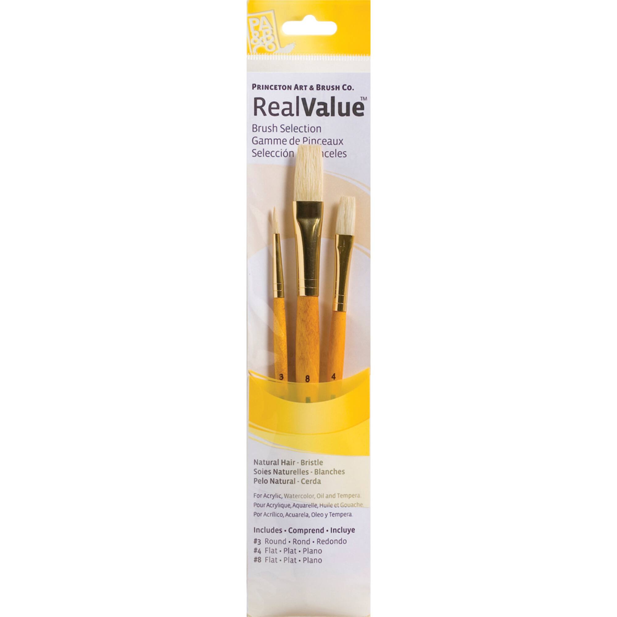 Princeton™ RealValue™ Natural Hair Bristle 3 Piece Brush Set